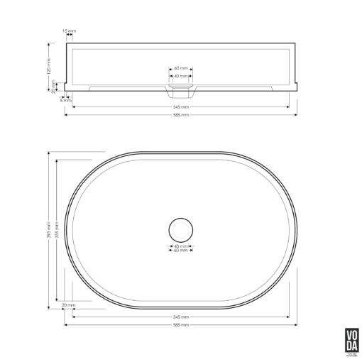 Margo Proud Edge Terrazzo Stone Above Counter Basin Black - Image 2