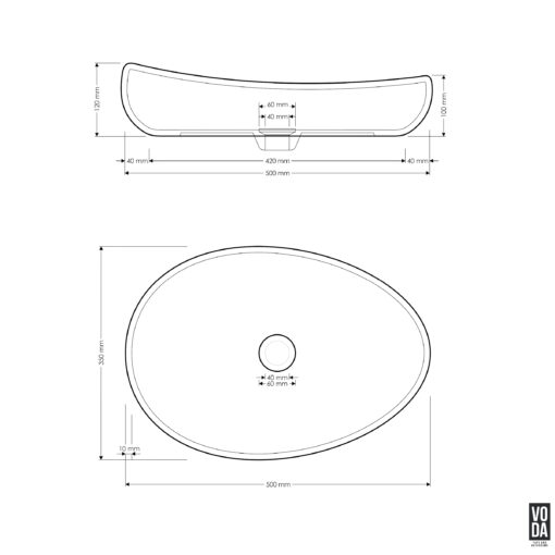 Milla Small Terrazzo Stone Above Counter Basin Black - Image 2