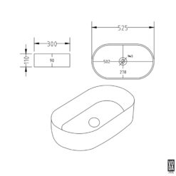 Alternative view of Ellips 525mm Pill Ceramic Above Counter Basin Matte Black