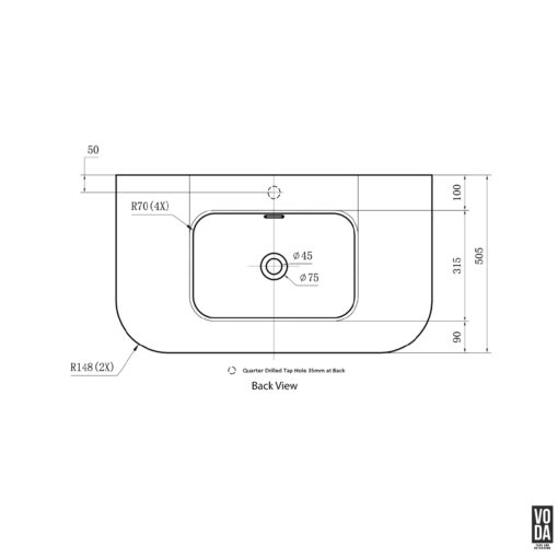 Aruro 1200mm x 500mm Single Bowl Solid Surface Stone Basin Matte White - Image 2