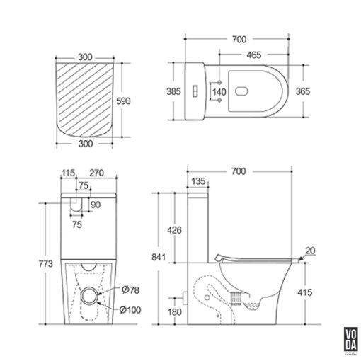 Orta Tornado Rimless Toilet Suite - Image 2